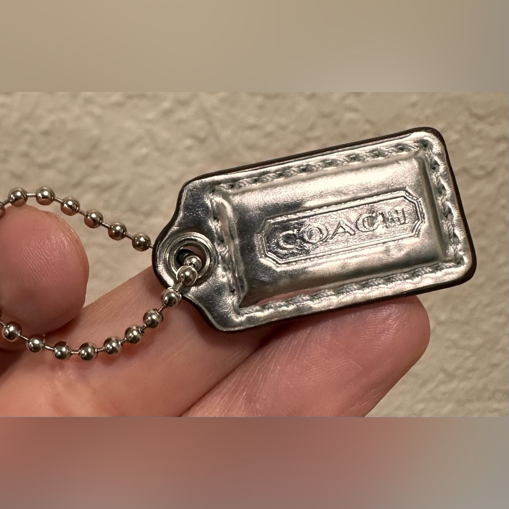 Coach Metallic Silver Keychain